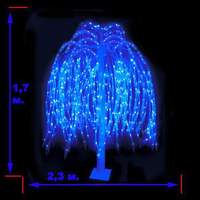 LED-"Ива плакучая" с контроллером, синяя, высота 2 м., 1056 светодиодов