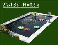 Пруд заглубленный прямоугольный (фонтан, кувшинки), 2.7х1.8м, h=0,4м