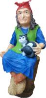 Фигура Баба Яга на ступе с кошкой - 3290 руб.