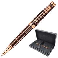 Ручка шариковая PARKER "Premier Luxury Brown PGT", корпус коричневый, латунь, позолоченные детали, 1876379, черная - 18810 руб.