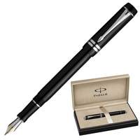Ручка перьевая PARKER "Duofold Black PT", корпус черный, акрил, платиновое покрытие деталей, S0690560, черная - 24865 руб.