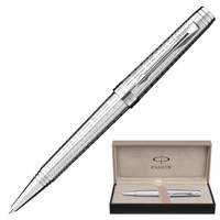 Ручка шариковая PARKER "Premier Deluxe Graduated ST", корпус серебристый, латунь, посеребренные детали, S0888000, черная - 15636 руб.