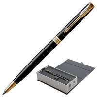 Ручка шариковая PARKER "Sonnet Lacquer Slim GT", тонкий корпус, черный лак, латунь, позолоченные детали, 1931498, черная - 5695 руб.
