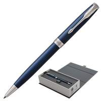 Ручка шариковая PARKER "Sonnet Lacquer CT", корпус синий лак, нержавеющая сталь, палладиевое покрытие деталей, 1931536, черная - 5695 руб.