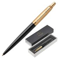 Ручка шариковая PARKER "Jotter Bond GT", корпус черный металлик, нержавеющая сталь, позолоченные детали, 1953202, синяя - 2012 руб.