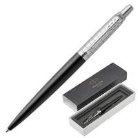 Ручка шариковая PARKER "Jotter Bond Street Grid CT", корпус черный металлик, нержавеющая сталь, гравировка, 1953195, синяя - 1495 руб.