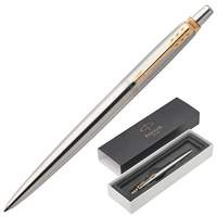 Ручка шариковая PARKER "Jotter Essential GT", корпус серебристый металлик, нержавеющая сталь, позолоченные детали, 1953182, синяя - 978 руб.