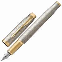Ручка перьевая PARKER "IM Premium Warm Silver GT", корпус серебристый, анодированный алюминий, позолоченные детали, 1931684, синяя - 4306 руб.