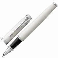 Ручка-роллер PARKER "IM Core White Lacquer CT", корпус белый, латунь, лак, хромированное покрытие деталей, 1931674, черная - 2012 руб.