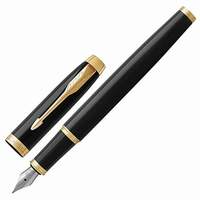 Ручка перьевая PARKER "IM Core Black Lacquer GT", корпус черный, латунь, лак, позолоченные детали, 1931645, синяя - 2585 руб.