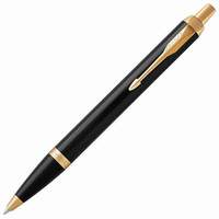 Ручка шариковая PARKER "IM Core Black Lacquer GТ", корпус черный, латунь, лак, позолоченные детали, 1931666, синяя - 1438 руб.
