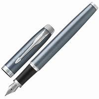 Ручка перьевая PARKER "IM Core Light Blue Grey CT", корпус серо-голубой с круговой полировкой, латунь, лак, хром, 1931648, синяя - 2585 руб.