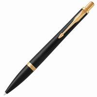 Ручка шариковая PARKER "Urban Core Muted Black GT", корпус черный, латунь, матовый лак, позолоченные детали, 1931576, синяя - 2012 руб.