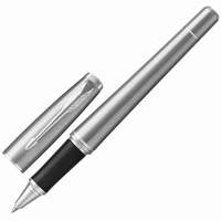 Ручка-роллер PARKER "Urban Core Metro Metallic CT", корпус стальной, латунь с круговой полировкой, хром, 1931588, черная - 2585 руб.