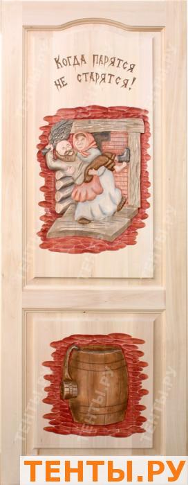 Дверь «Дед с бабкой», массив липа, 185×75 Дверь «Дед с бабкой», массив липа, 185×75