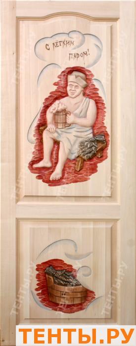 Дверь «После бани – пиво», массив липа, 185×75 Дверь «После бани – пиво», массив липа, 185×75