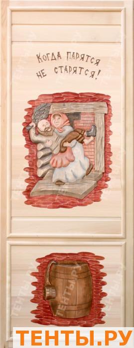 Дверь «Дед с бабкой», полумассив липа, 185×75 Дверь «Дед с бабкой», полумассив липа, 185×75