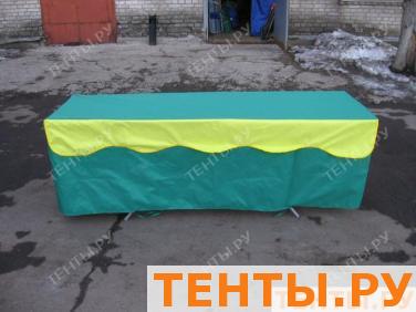 Скатерть на стол 1,8*0,6 с валаном желто-синяя Скатерть на стол 1,8*0,6 с валаном желто-синяя