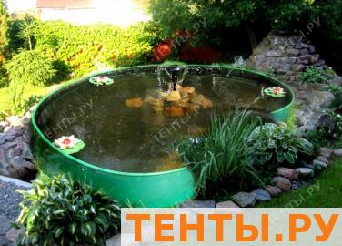 Прудик диаметром 2,0м 800л с фонтаном 25Вт (3 насадки, 2 кувшинки диам. 17см) Прудик диаметром 2,0м 800л с фонтаном 25Вт (3 насадки, 2 кувшинки диам. 17см)