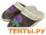 Тапочки из войлока женские с вышивкой на утолщенной резиновой подошве 209 Тапочки из войлока женские с вышивкой на утолщенной резиновой подошве 209