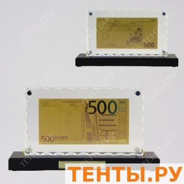 Картина с банкнотой 500 Euro двусторонняя, на деревянной подставке HB-059 Картина с банкнотой 500 Euro двусторонняя, на деревянной подставке HB-059