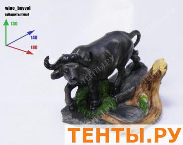Подставка для вина буйвол и бутылка Подставка для вина буйвол и бутылка