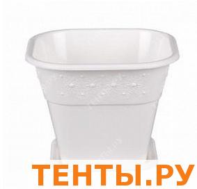 Горшок София 1,5л. с поддоном квадратный, белый Горшок София 1,5л. с поддоном квадратный, белый
