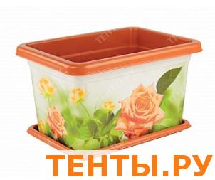 Горшок прямоугольный 2л. М1306 коричневый Горшок прямоугольный 2л. М1306 коричневый