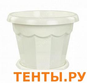 Горшок Гармония 0,7л. с поддоном белый. М 1408 Горшок Гармония 0,7л. с поддоном белый. М 1408