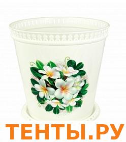 Горшок Ажур 3л с поддоном (рисунок - Магнолии) Горшок Ажур 3л с поддоном (рисунок - Магнолии)