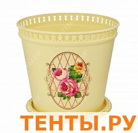 Горшок "Ажур" 2л с поддоном (рисунок - розы) Горшок "Ажур" 2л с поддоном (рисунок - розы)