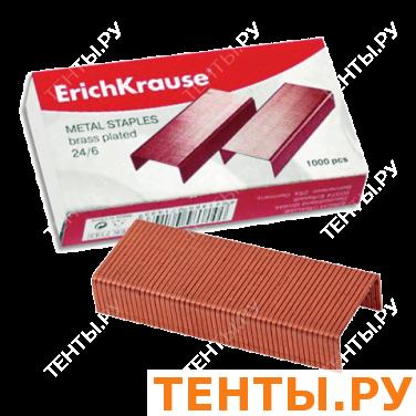 Скобы для степлера ERICH KRAUSE №24/6 1000шт., медное покрытие, 7143 Скобы для степлера ERICH KRAUSE №24/6 1000шт., медное покрытие, 7143