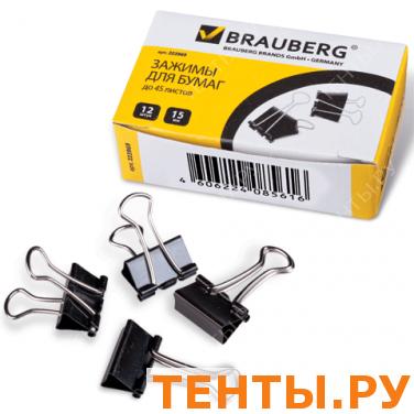 Зажимы для бумаг BRAUBERG, КОМПЛЕКТ 12шт., 15мм, на 45л., черные, в карт.коробке, 223969 Зажимы для бумаг BRAUBERG, КОМПЛЕКТ 12шт., 15мм, на 45л., черные, в карт.коробке, 223969