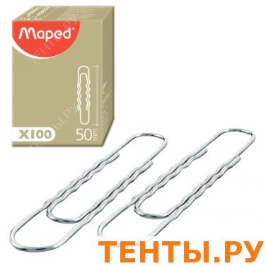 Скрепки MAPED (Франция) 50 мм металл., гофрированные, 100 шт., в карт. коробке, 039630 Скрепки MAPED (Франция) 50 мм металл., гофрированные, 100 шт., в карт. коробке, 039630