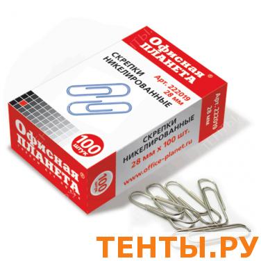 Скрепки ОФИСНАЯ ПЛАНЕТА 28 мм никелированные, 100 шт., в карт. коробке, 222019 Скрепки ОФИСНАЯ ПЛАНЕТА 28 мм никелированные, 100 шт., в карт. коробке, 222019