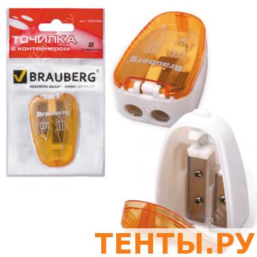 Точилка BRAUBERG с контейнером и крышкой, конусообразная, 2 отверстия, в упак с подв,ассорти,222496 Точилка BRAUBERG с контейнером и крышкой, конусообразная, 2 отверстия, в упак с подв,ассорти,222496