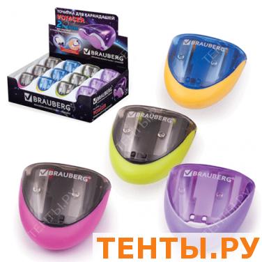 Точилка BRAUBERG с контейнером, 2 отверст, рез упор, в карт диспл, ассорти, космич. корабль, 223589 Точилка BRAUBERG с контейнером, 2 отверст, рез упор, в карт диспл, ассорти, космич. корабль, 223589