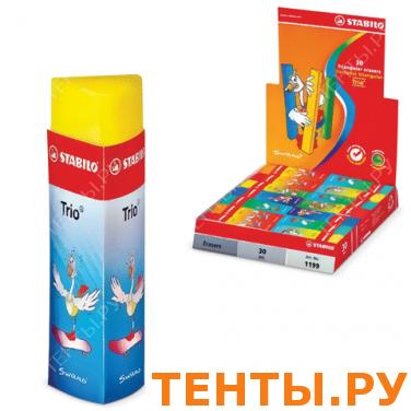 Резинка стирательная STABILO "Trio", треугол. сечение, цвет ассорти, в карт. держ., 1199/30 Резинка стирательная STABILO "Trio", треугол. сечение, цвет ассорти, в карт. держ., 1199/30