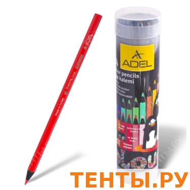 Карандаши цветные ADEL "Colour", 24цв, черное дерево, алюминиевый тубус, 211-2362-003 Карандаши цветные ADEL "Colour", 24цв, черное дерево, алюминиевый тубус, 211-2362-003