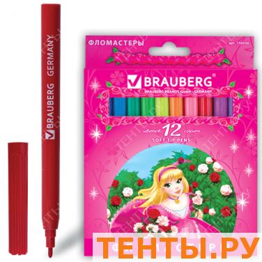 Фломастеры BRAUBERG 12 цв., вент.колп, карт.упак., увелич. срок службы, изображ. принцессы, 150556 Фломастеры BRAUBERG 12 цв., вент.колп, карт.упак., увелич. срок службы, изображ. принцессы, 150556