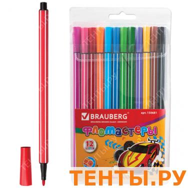 Фломастеры BRAUBERG 12 цв., шестигранные в полоску, вент.колп, пласт.упак., 150681 Фломастеры BRAUBERG 12 цв., шестигранные в полоску, вент.колп, пласт.упак., 150681