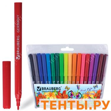 Фломастеры BRAUBERG 18 цв., вент.колп, пласт.упак., увелич. срок службы, с изображ. бабочки, 150523 Фломастеры BRAUBERG 18 цв., вент.колп, пласт.упак., увелич. срок службы, с изображ. бабочки, 150523