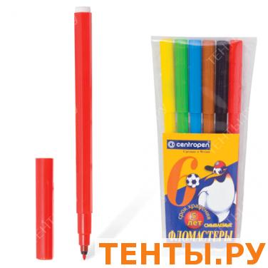 Фломастеры CENTROPEN 6 цв., вент.колпачок, пласт.упак, гарантия - 3года, 7790/6 Фломастеры CENTROPEN 6 цв., вент.колпачок, пласт.упак, гарантия - 3года, 7790/6