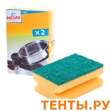 Губки бытовые PACLAN, КОМПЛЕКТ 2шт., с чистящим слоем и выемкой для пальцев, (в40хш90хг70мм),шк20028 Губки бытовые PACLAN, КОМПЛЕКТ 2шт., с чистящим слоем и выемкой для пальцев, (в40хш90хг70мм),шк20028