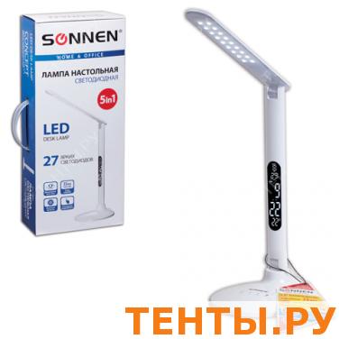 Светильник настольный SONNEN TL-LED-10W-27 на подстав,СВЕТОДИОДНЫЙ,10Вт,БЕЛ,часы,кален,термом,232294 Светильник настольный SONNEN TL-LED-10W-27 на подстав,СВЕТОДИОДНЫЙ,10Вт,БЕЛ,часы,кален,термом,232294
