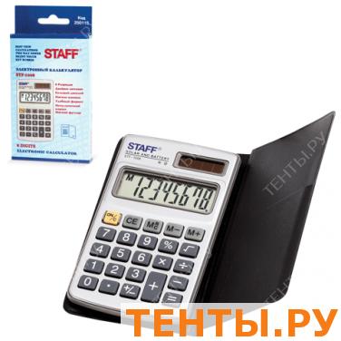 Калькулятор STAFF карманный металлический STF-1008, 8 разрядов, двойное питание, 103х62мм Калькулятор STAFF карманный металлический STF-1008, 8 разрядов, двойное питание, 103х62мм