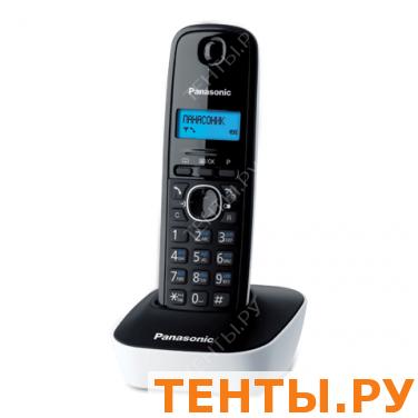 Радиотелефон PANASONIC KX-TG1611RUW, пам 50ном АОН повтор, часы /будильник(радиус 10-100м), цв.белый Радиотелефон PANASONIC KX-TG1611RUW, пам 50ном АОН повтор, часы /будильник(радиус 10-100м), цв.белый