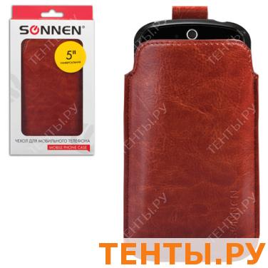 Чехол для телефона SONNEN, кожзам, L, 135х72х10мм, универсальный, коричневый, 261960 Чехол для телефона SONNEN, кожзам, L, 135х72х10мм, универсальный, коричневый, 261960