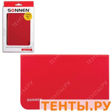Чехол-обложка для планшет. ПК Samsung Galaxy Tab 3 7" SONNEN, кожзам, красный, 352942 Чехол-обложка для планшет. ПК Samsung Galaxy Tab 3 7" SONNEN, кожзам, красный, 352942