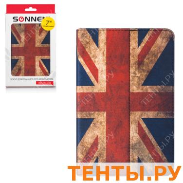 Чехол-обложка для планшет. ПК универс 7" SONNEN, кожзам, 200x135x25мм, цв.печать, флаг, 352928 Чехол-обложка для планшет. ПК универс 7" SONNEN, кожзам, 200x135x25мм, цв.печать, флаг, 352928
